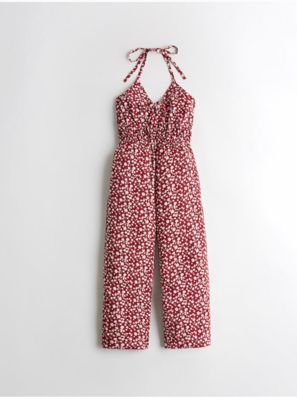 Wide leg halter jumpsuit